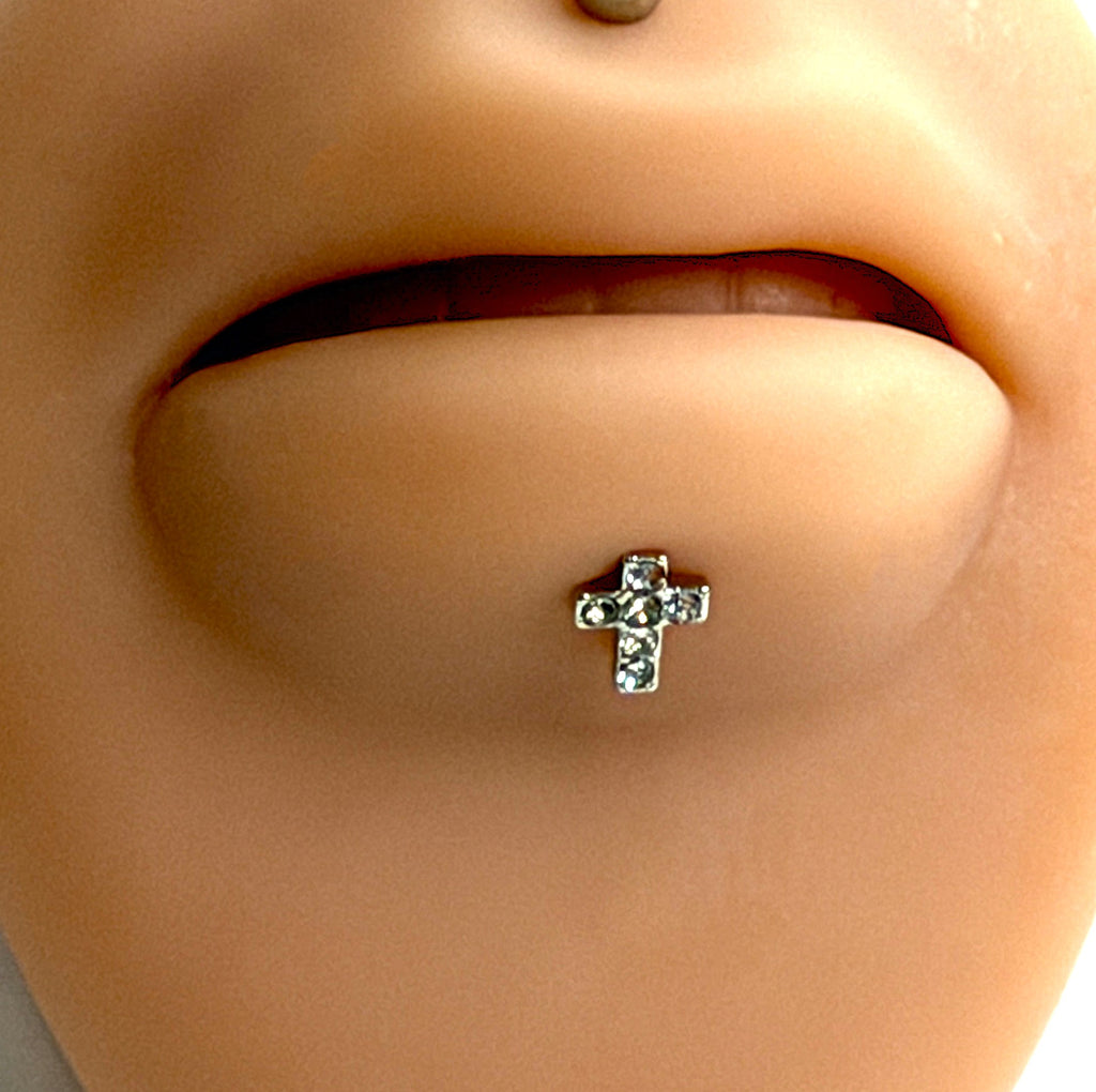 16g Crystal Cross Flat Back Stud – 8mm