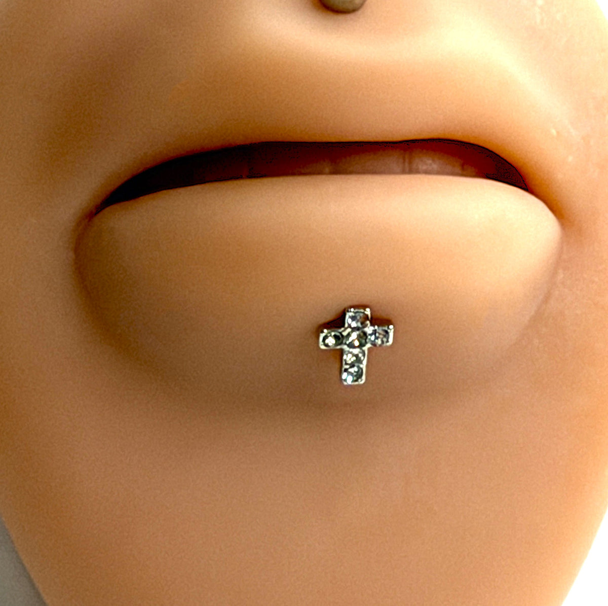 16g Crystal Cross Flat Back Stud – 8mm