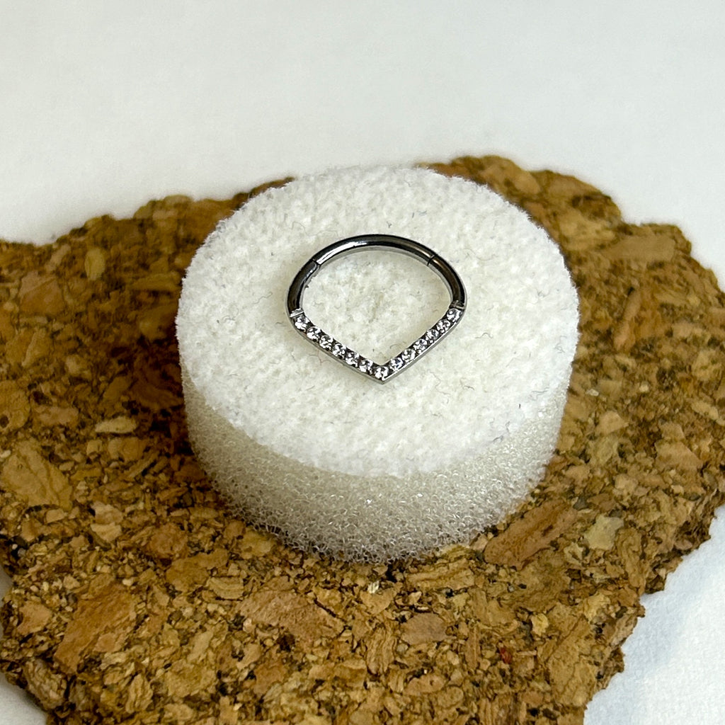 Surgical Steel Chevron Gem Clicker