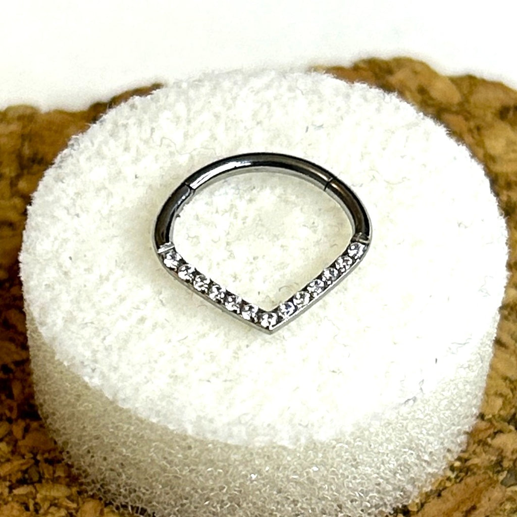 Surgical Steel Chevron Gem Clicker
