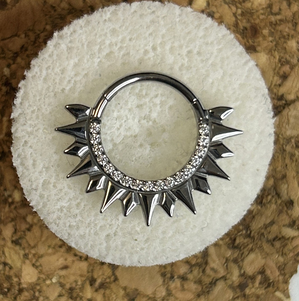 316L Steel 16g Sunburst Gem Clicker