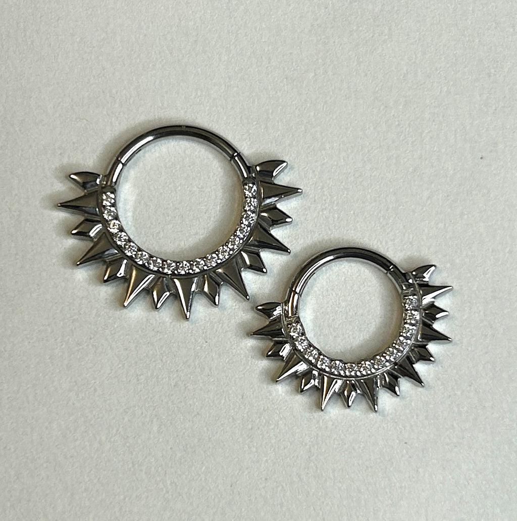 316L Steel 16g Sunburst Gem Clicker