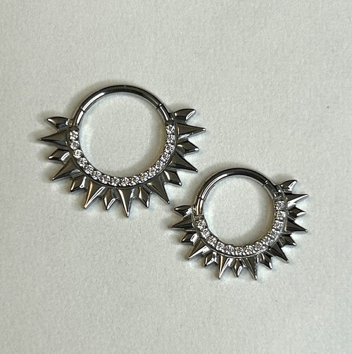 316L Steel 16g Sunburst Gem Clicker