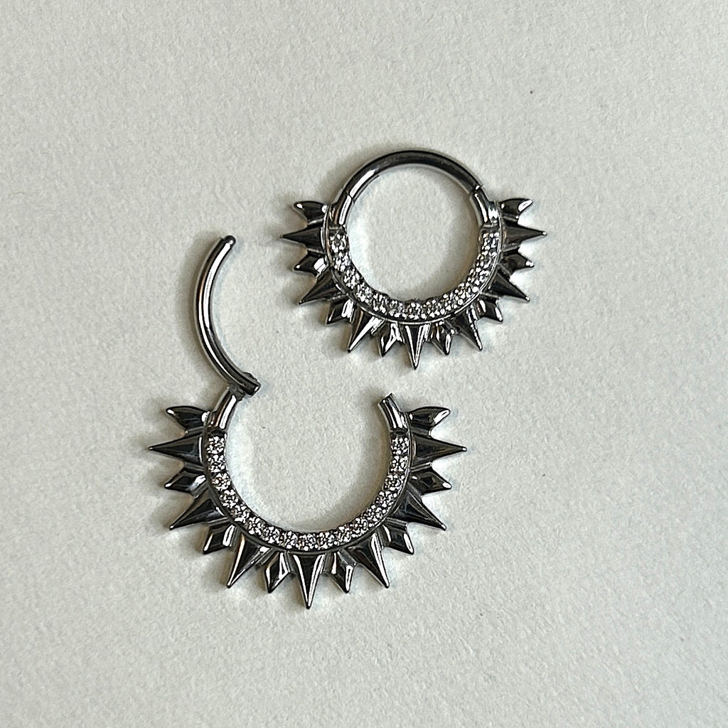 316L Steel 16g Sunburst Gem Clicker