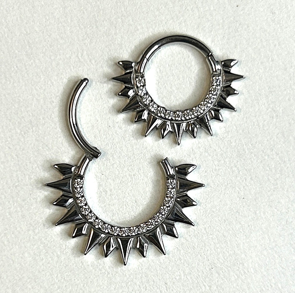 316L Steel 16g Sunburst Gem Clicker