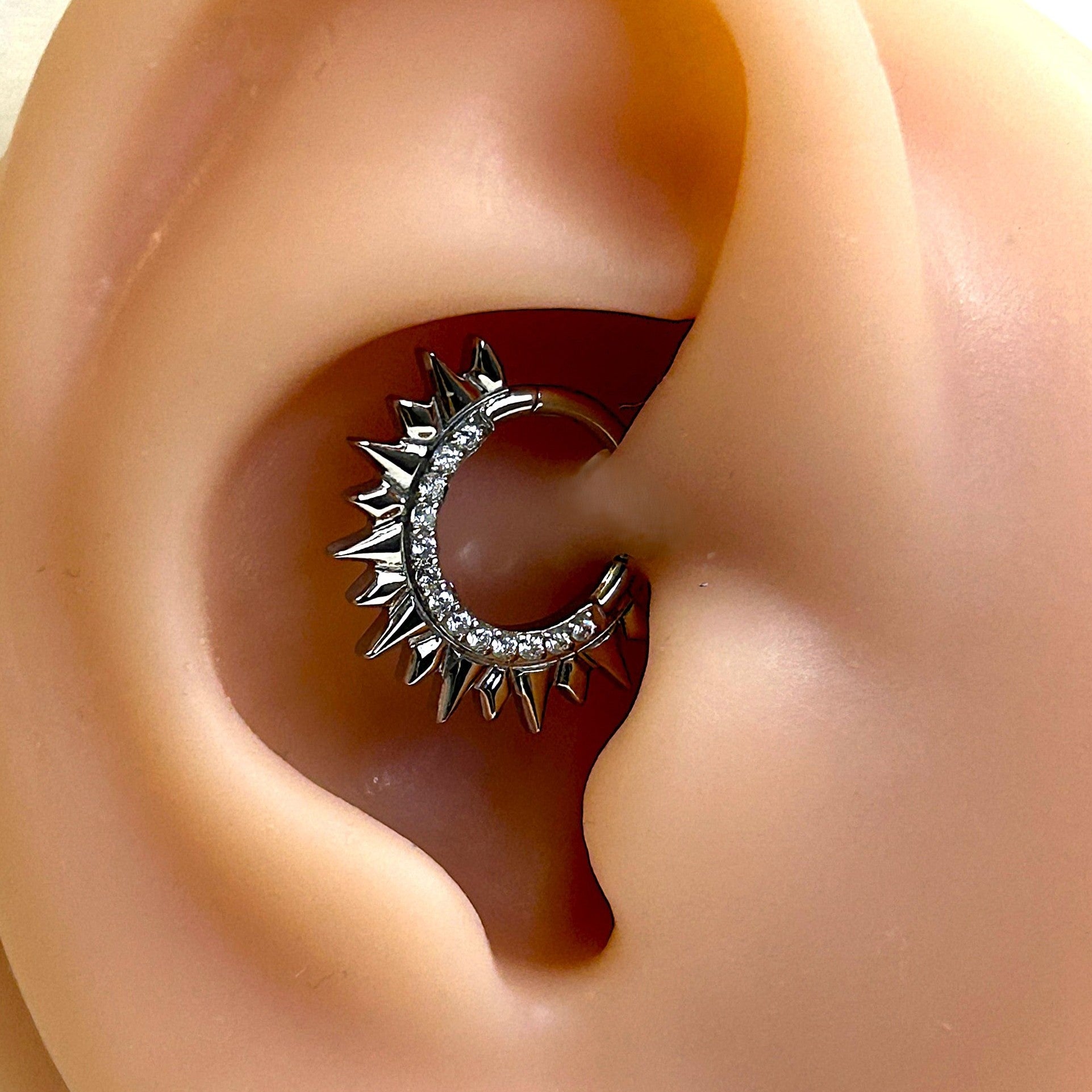 316L Steel 16g Sunburst Gem Clicker