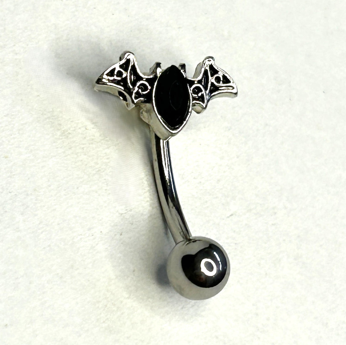 Curved Bar 316L Surgical Steel 16g Black Bat