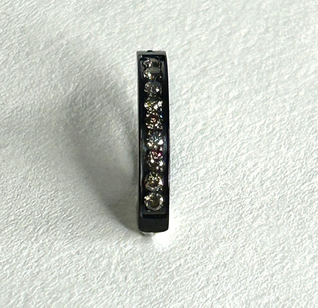 Gold and Black Titanium 16g Crystal Curved Clicker