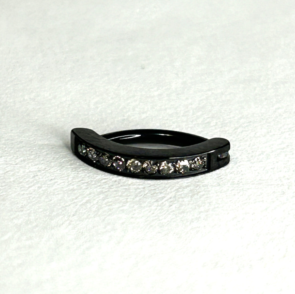 Gold and Black Titanium 16g Crystal Curved Clicker