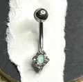 16g Ornate Opal Diamond Curved Barbell.