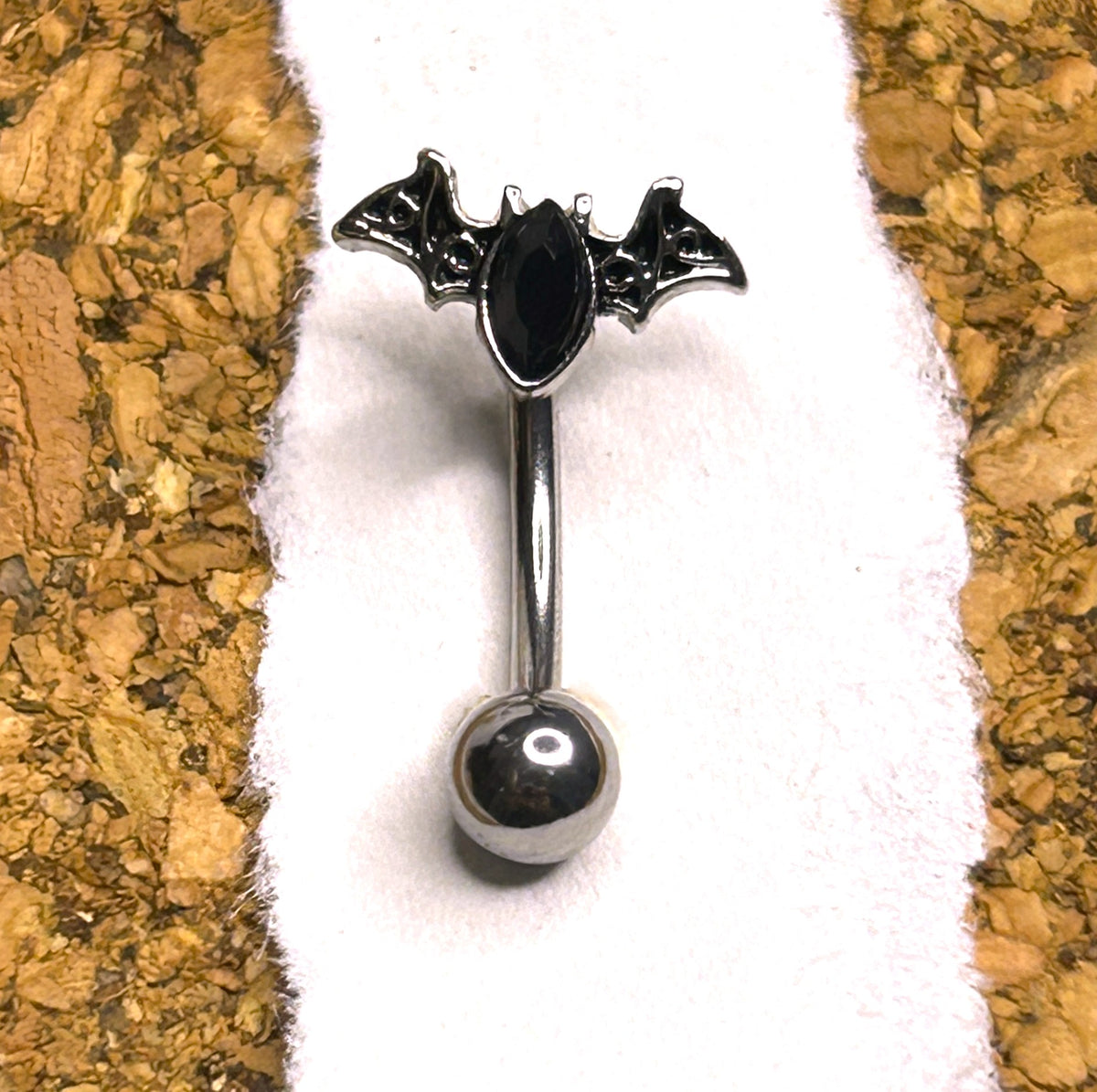 Curved Bar 316L Surgical Steel 16g Black Bat