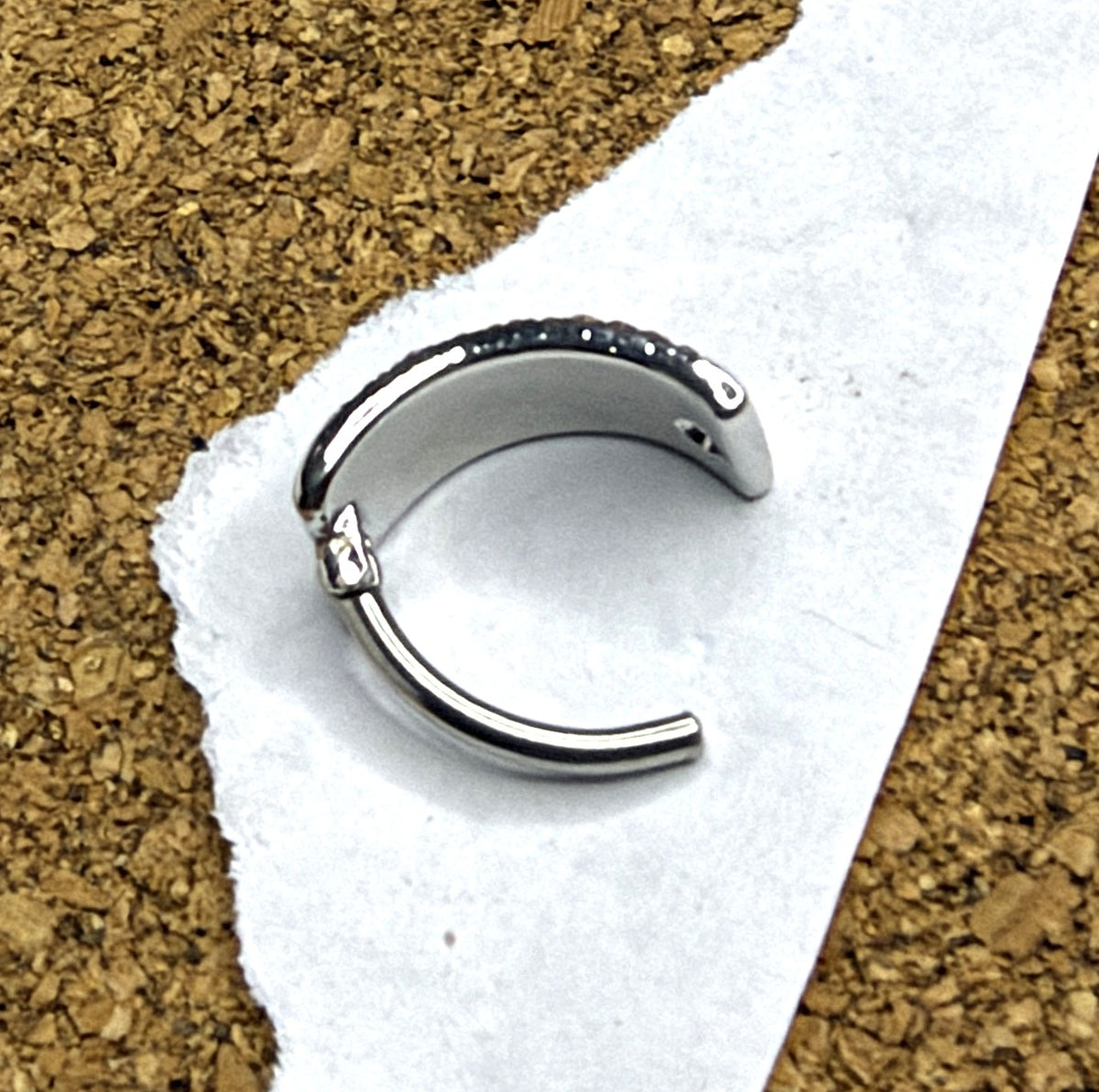 14g Steel Rainbow Crystal Belly Clicker