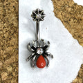 14g Steel Spider &amp; Web Belly Ring