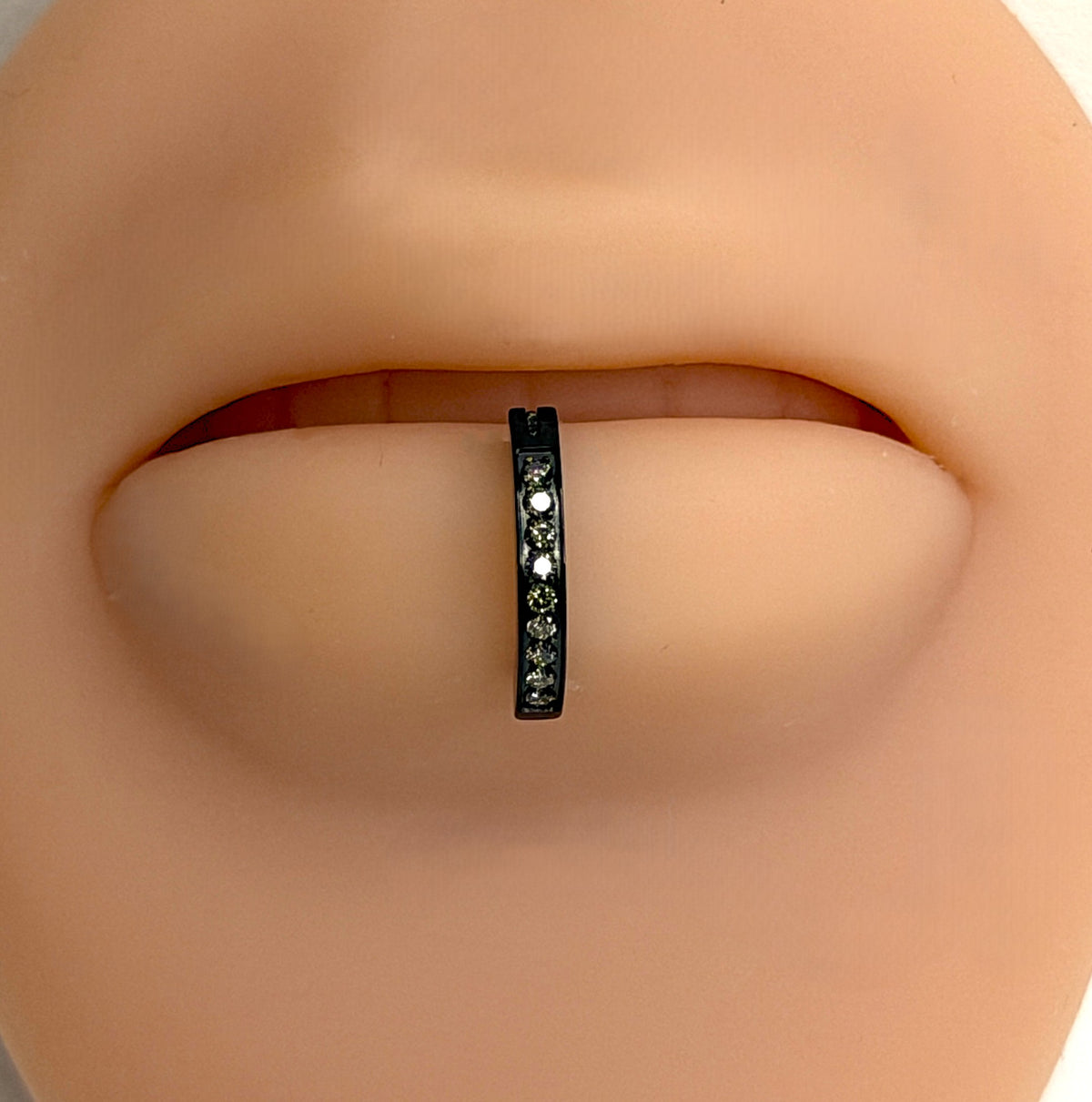 Gold and Black Titanium 16g Crystal Curved Clicker