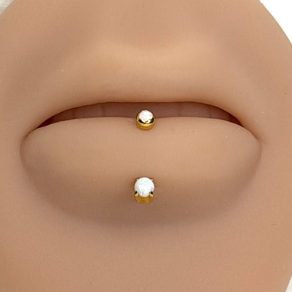 16g Flat Bottom Opal Curved Barbell