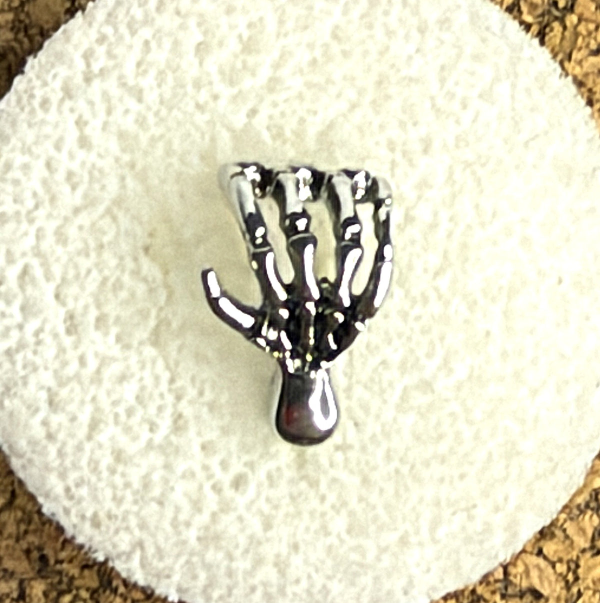 16g Steel Skeleton Hand Flat Back Stud