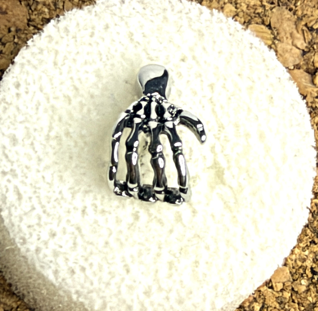 16g Steel Skeleton Hand Flat Back Stud