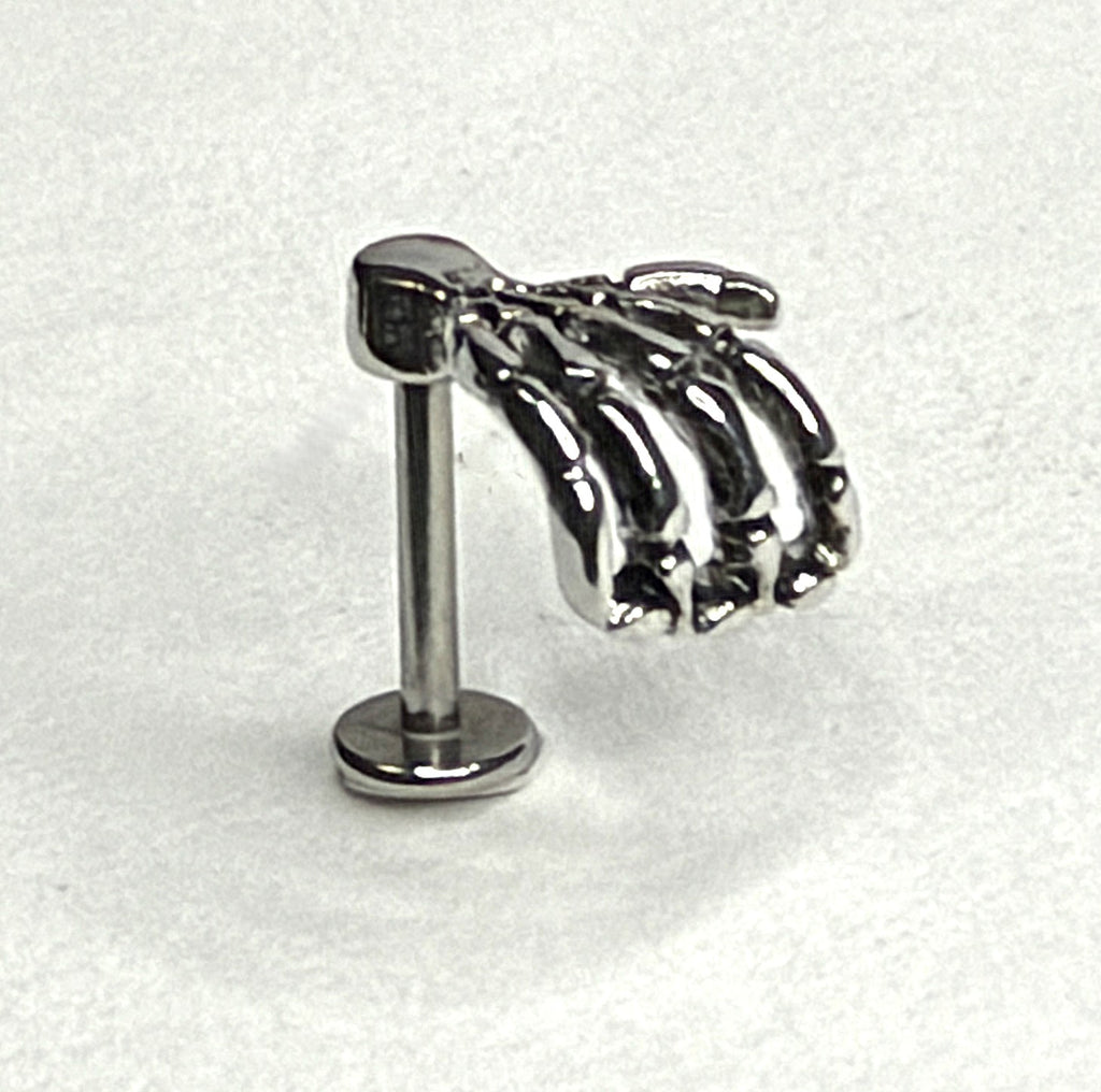 16g Steel Skeleton Hand Flat Back Stud