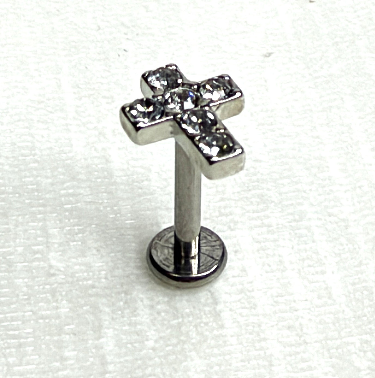 16g Crystal Cross Flat Back Stud – 8mm