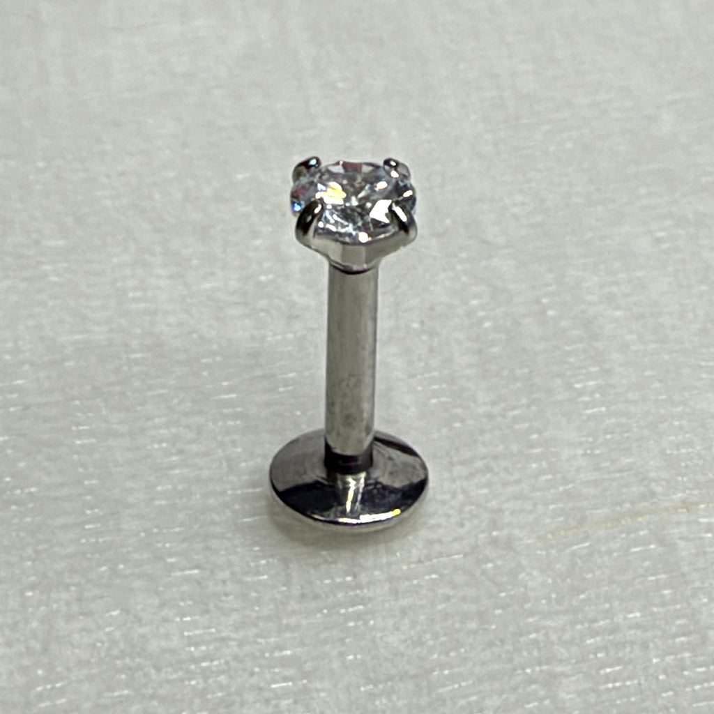 16g Steel Prong-Set Crystal Flat Back Stud