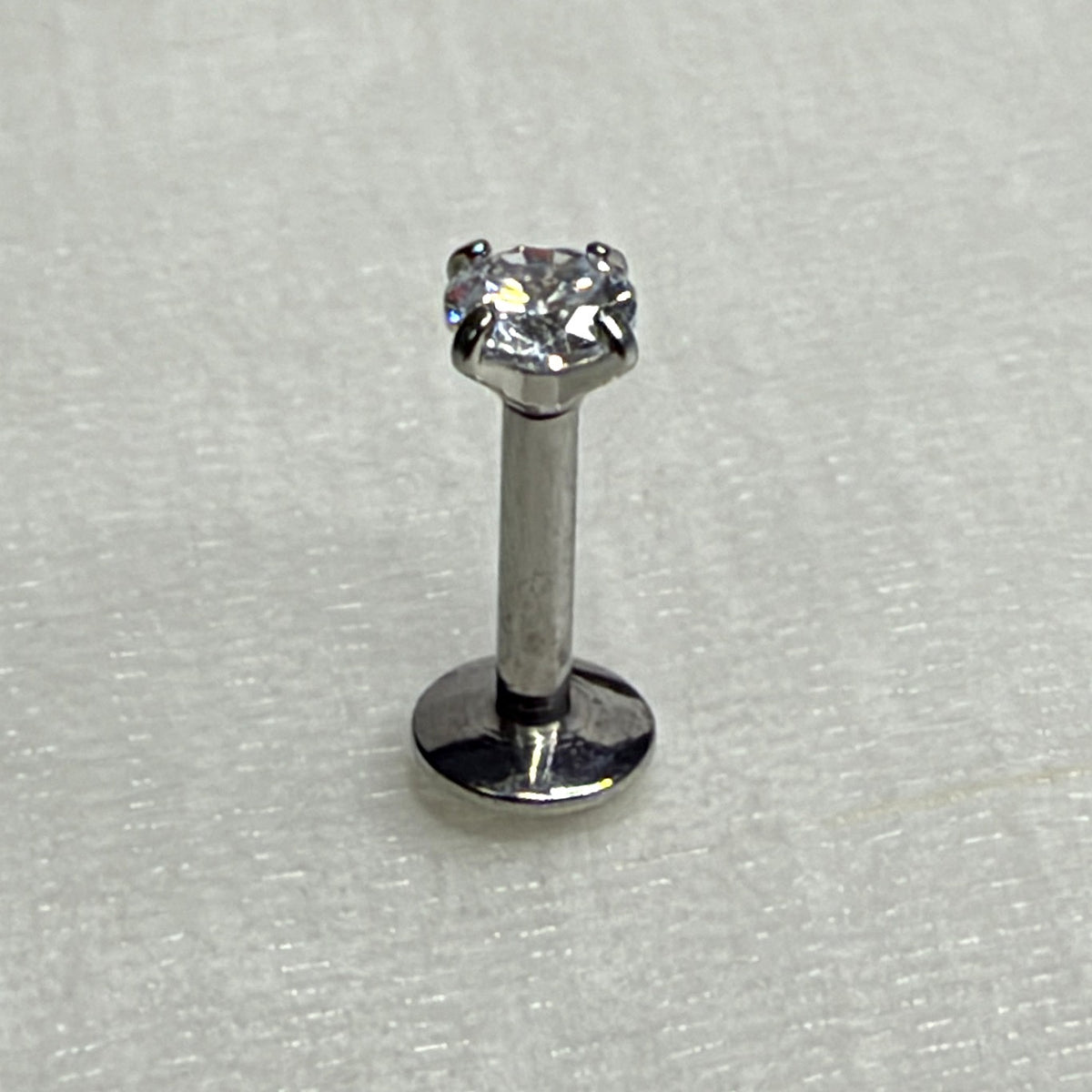 16g Steel Prong-Set Crystal Flat Back Stud