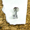 16g Steel Prong-Set Crystal Flat Back Stud