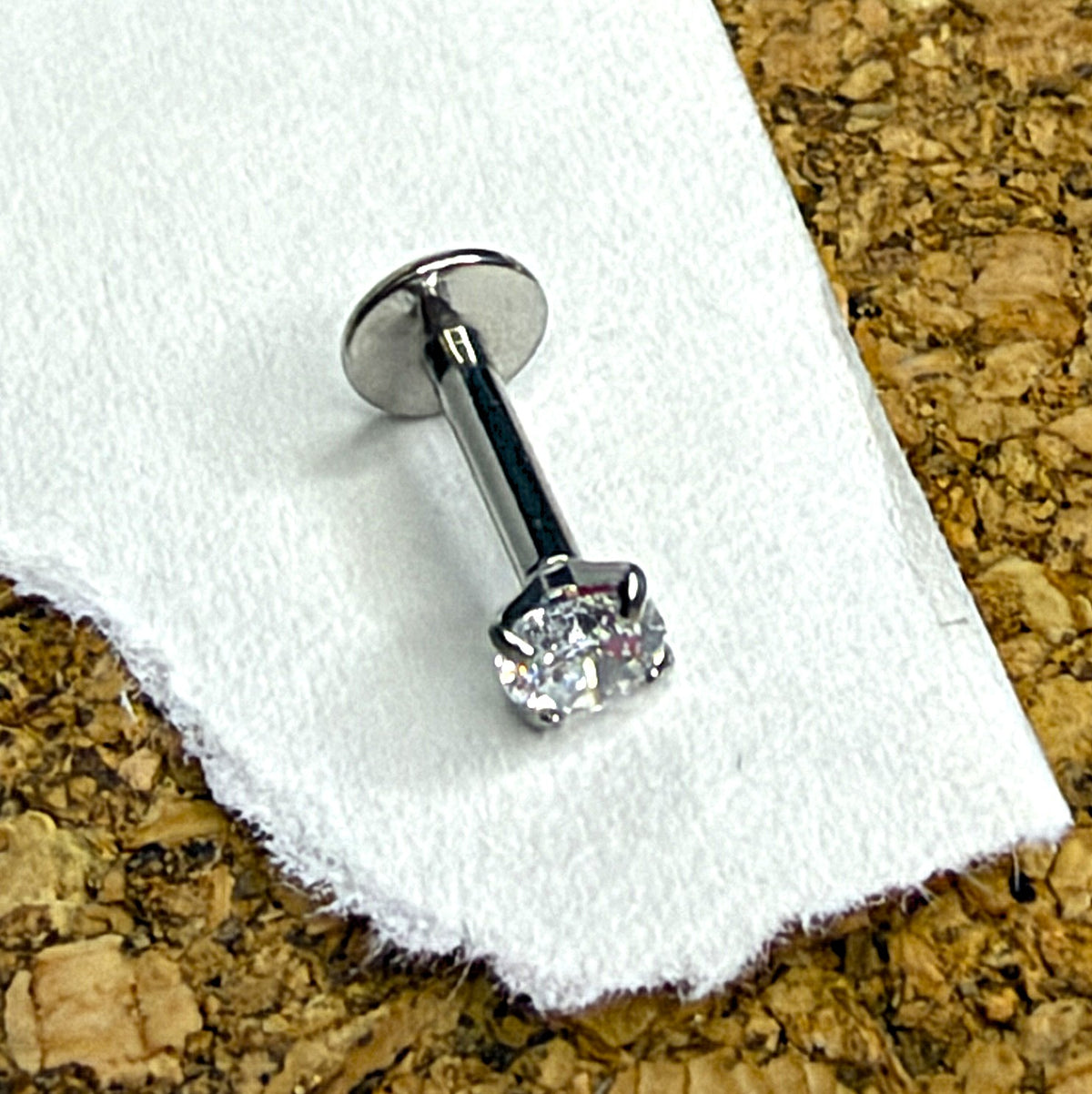 16g Steel Prong-Set Crystal Flat Back Stud