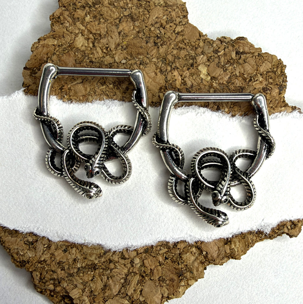 14g Steel Snake Nipple Clickers
