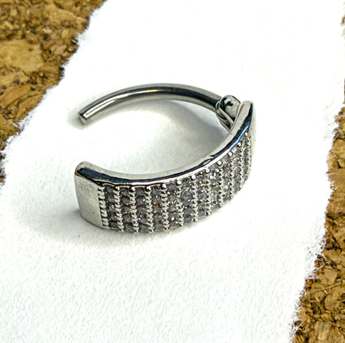14g Steel Clear Crystal Belly Clicker