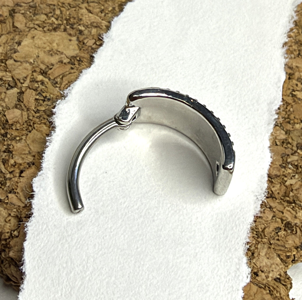 14g Steel Clear Crystal Belly Clicker