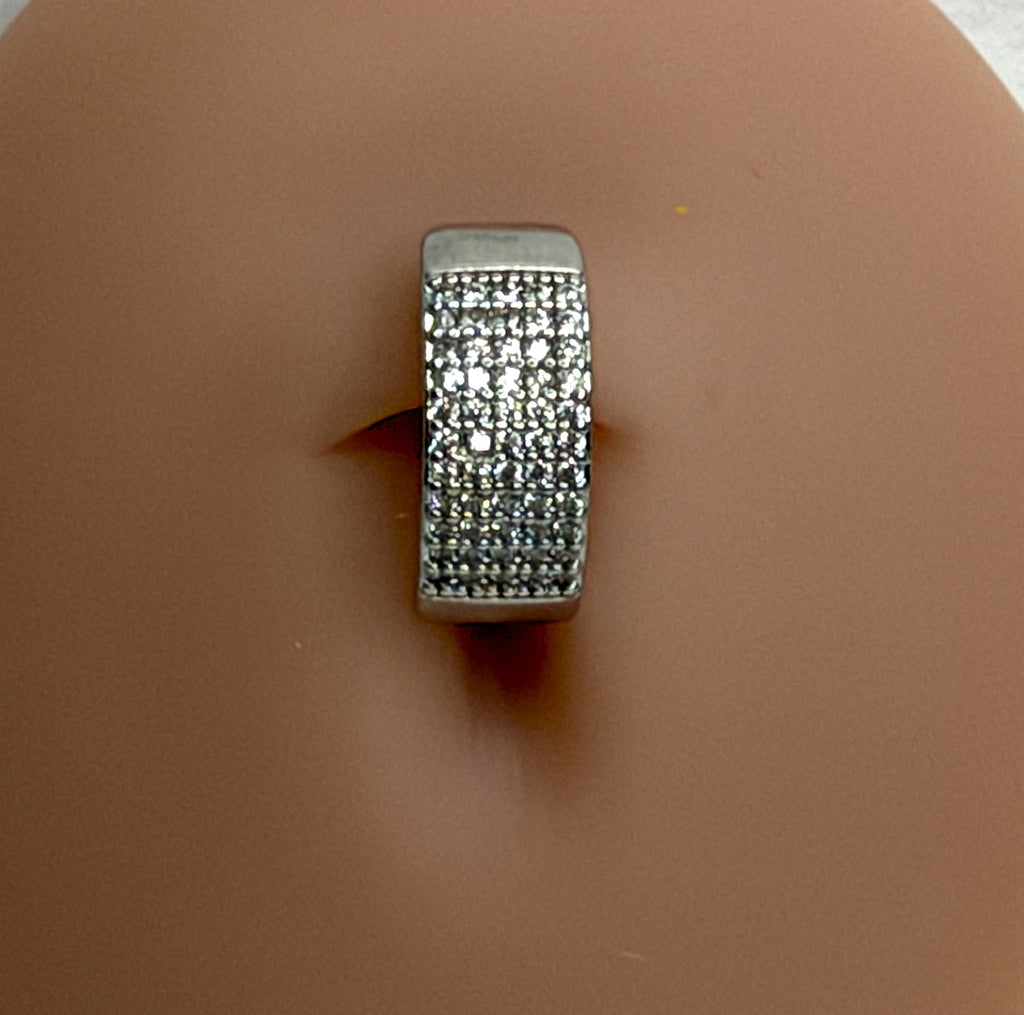 14g Steel Clear Crystal Belly Clicker
