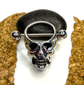 Steel Skull Nipple Shield Barbells