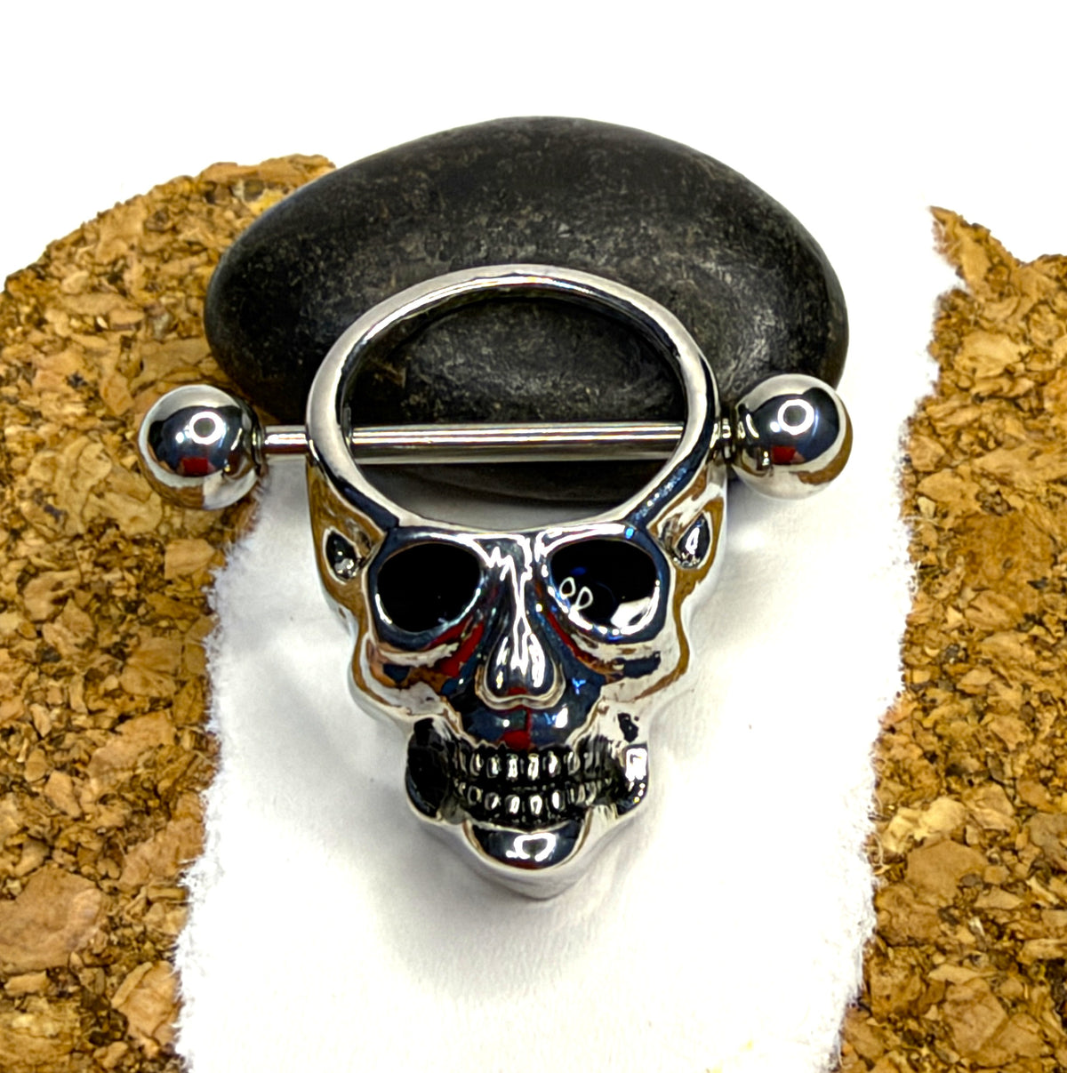 Steel Skull Nipple Shield Barbells