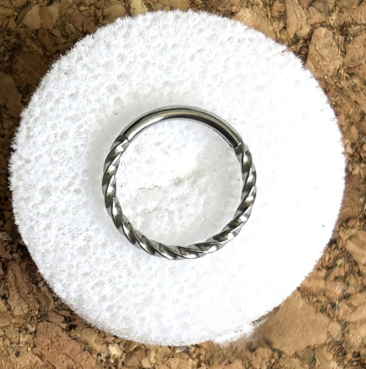 Gold 316L Steel 16g Twisted Rope Clicker