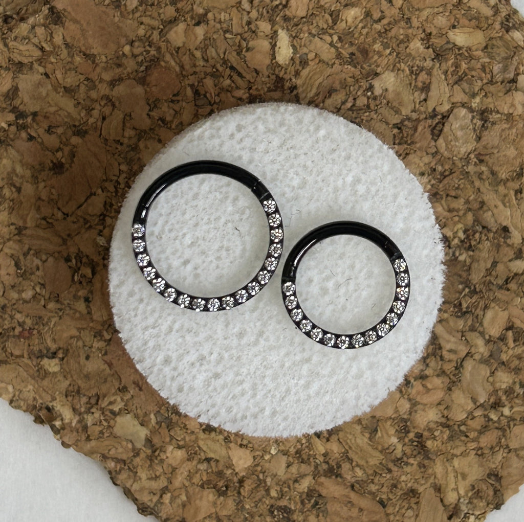 Steel Front facing gem clicker hoop