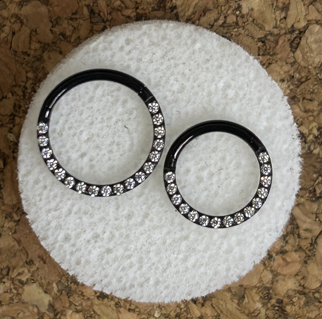 316L Steel 16g Front-Facing Gem Clicker