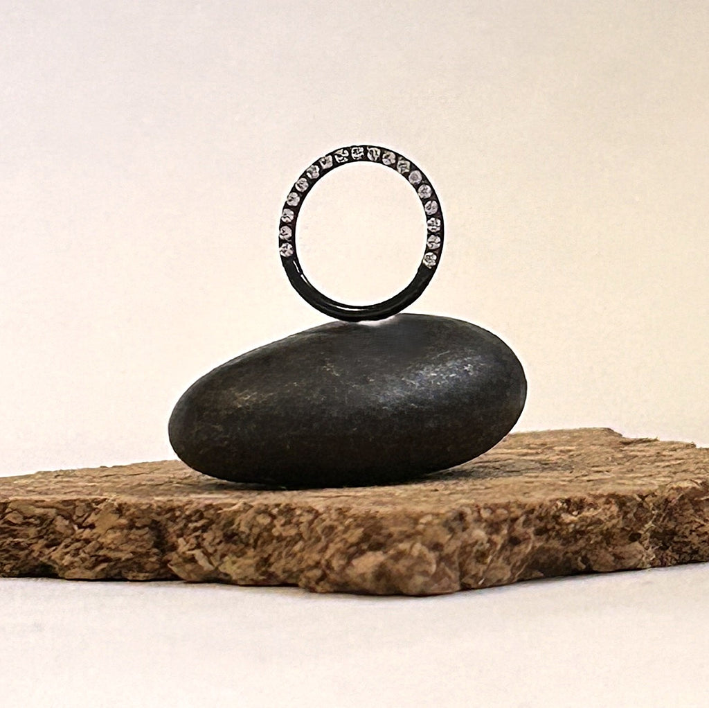 Steel Front facing gem clicker hoop