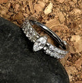 Titanium 16g Marquise Gem Clicker