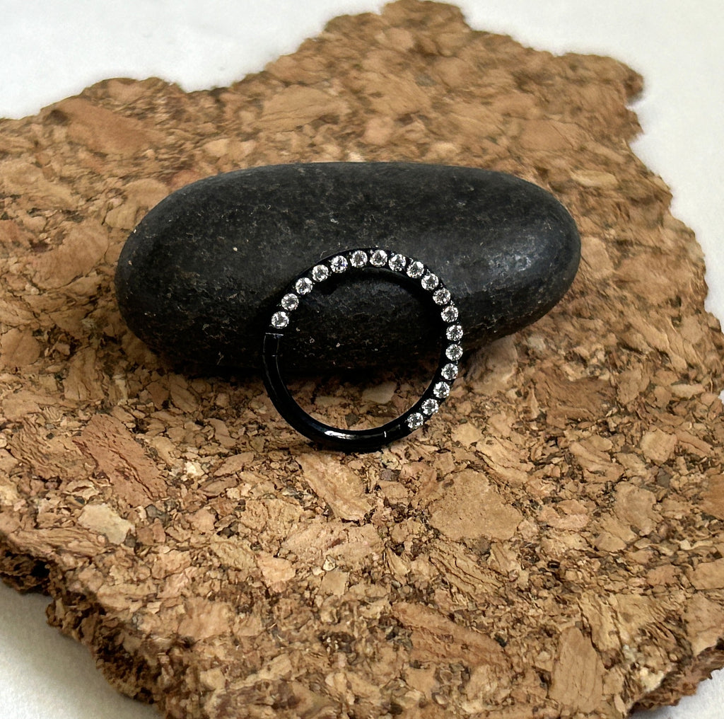 Steel Front facing gem clicker hoop