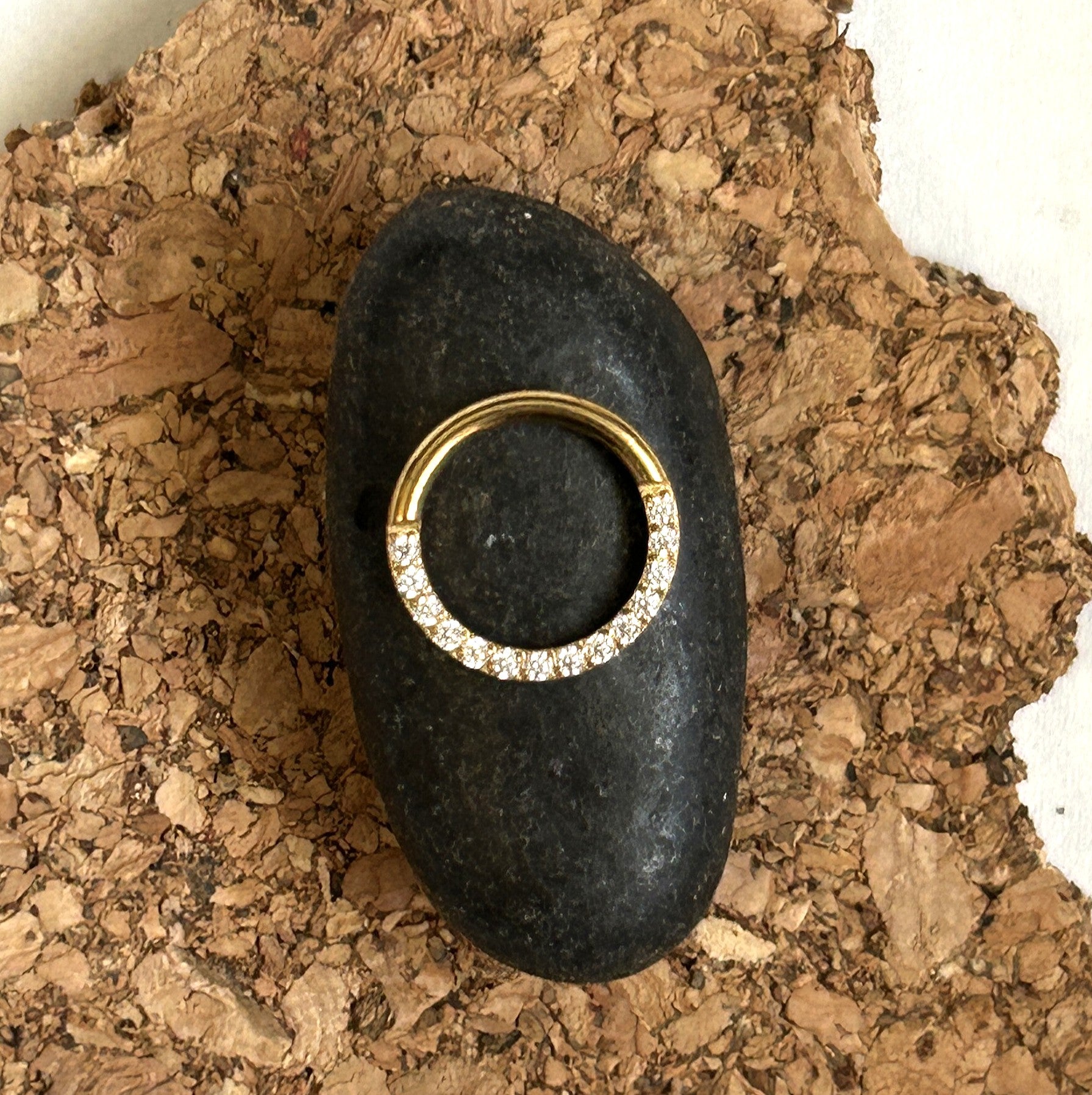 Steel Front facing gem clicker hoop
