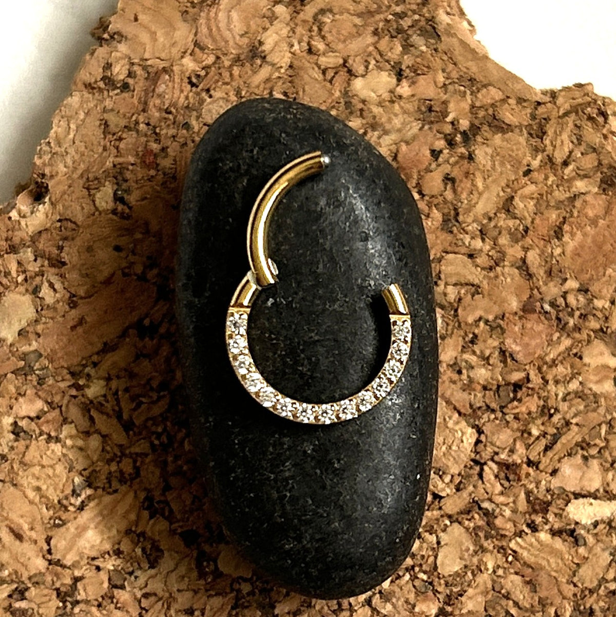 316L Steel 16g Front-Facing Gem Clicker