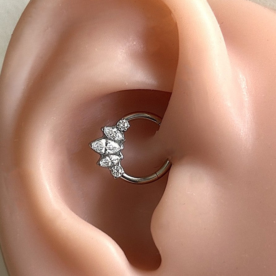 316L Steel 16g Graduated Gem Clicker