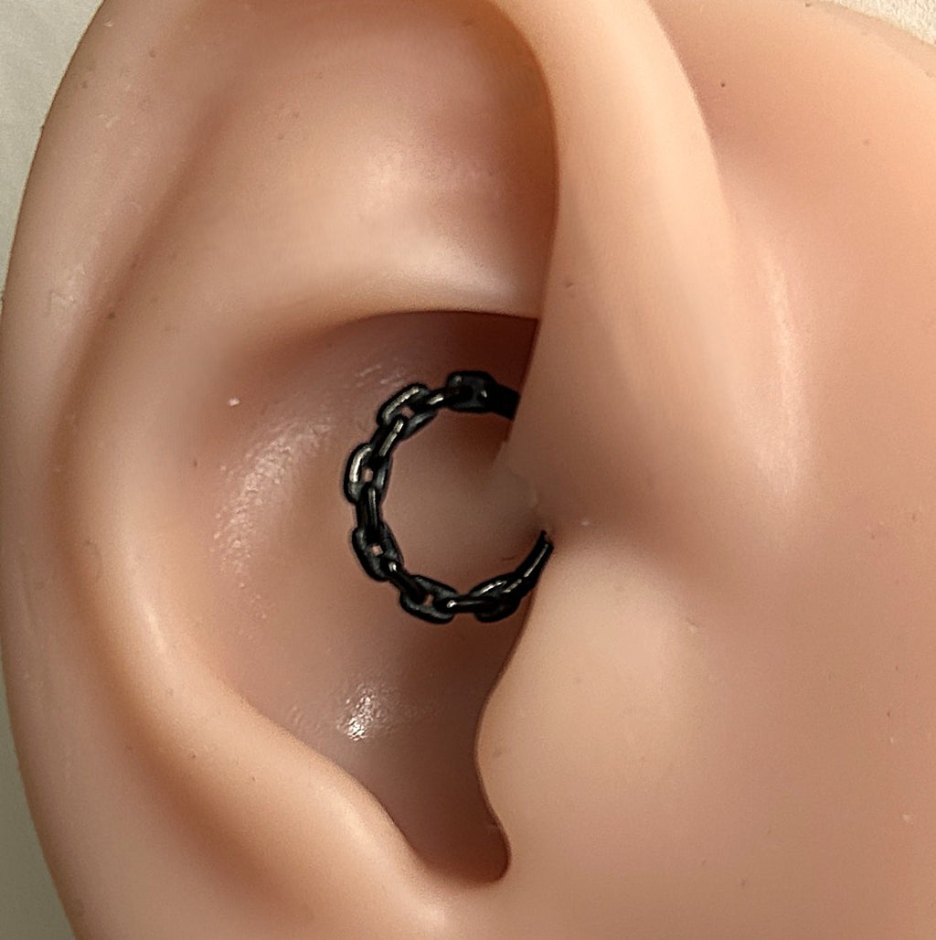 Steel black chain clicker hoop