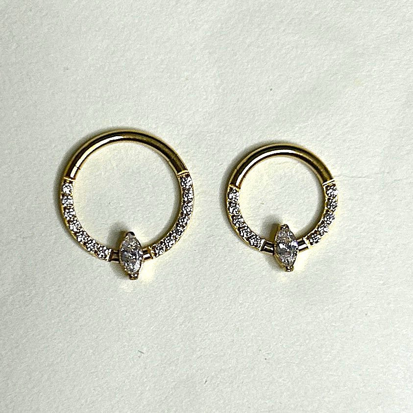 Titanium 16g Marquise Front Clicker