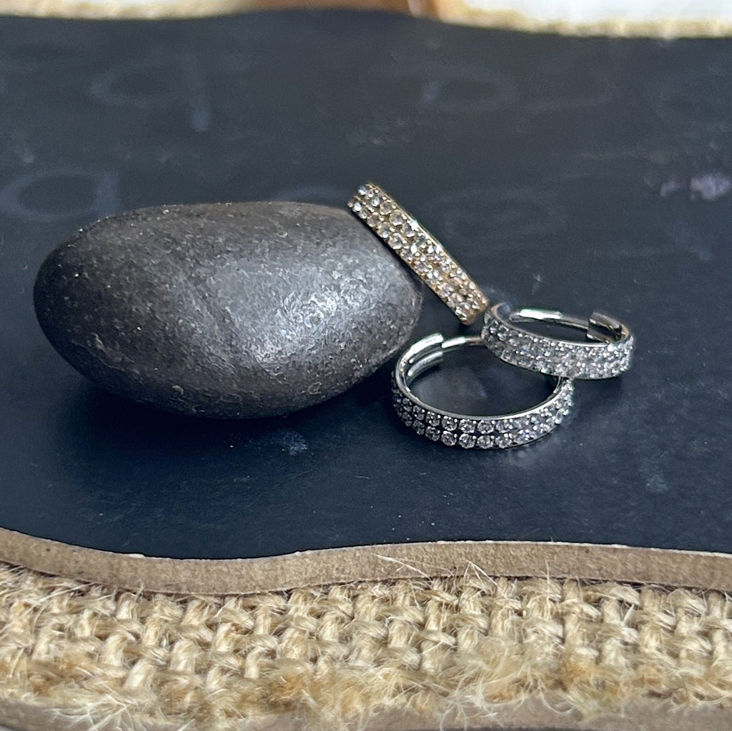 Titanium Thick gemmed Clicker Hoop