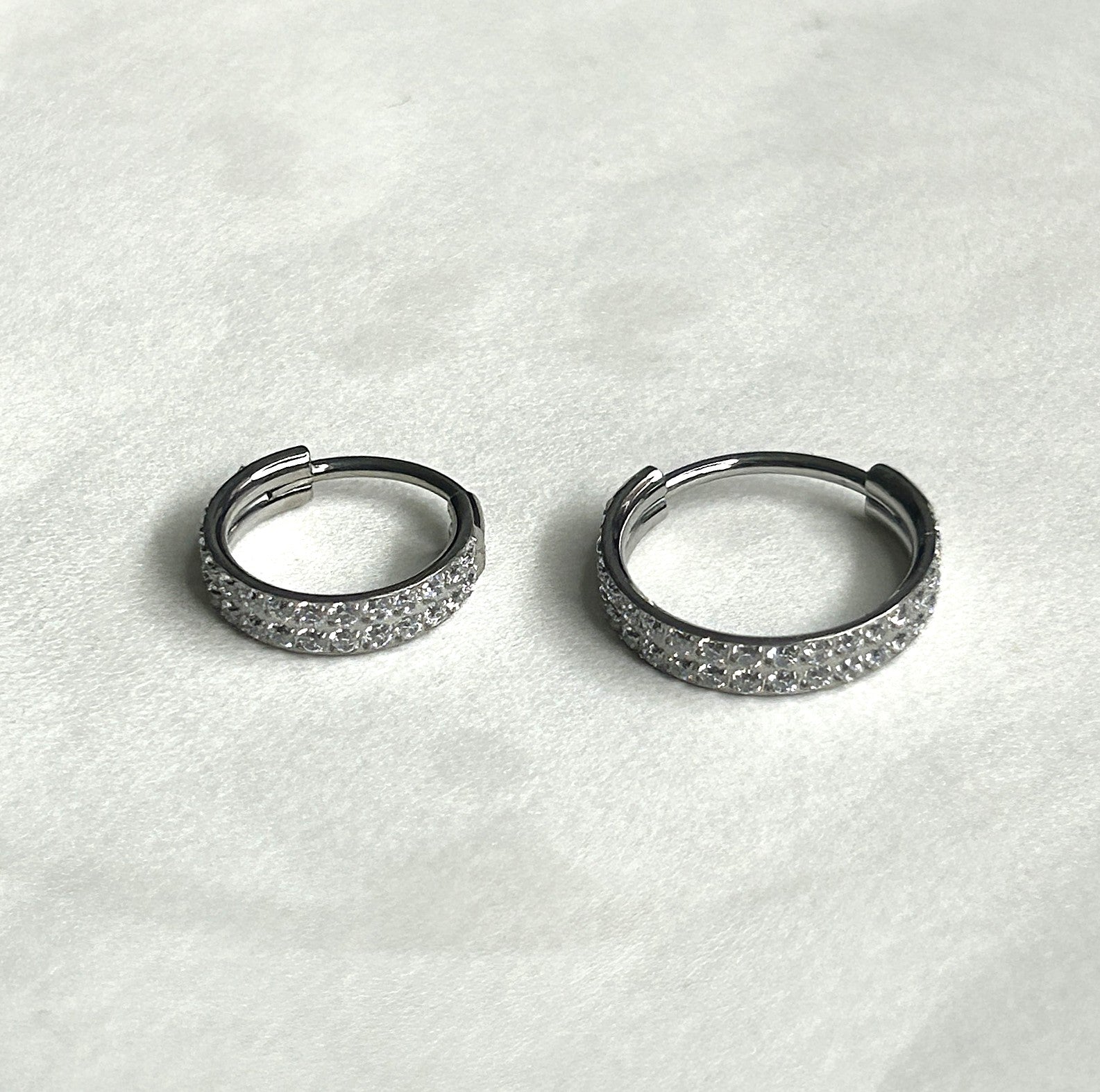 Titanium Thick gemmed Clicker Hoop