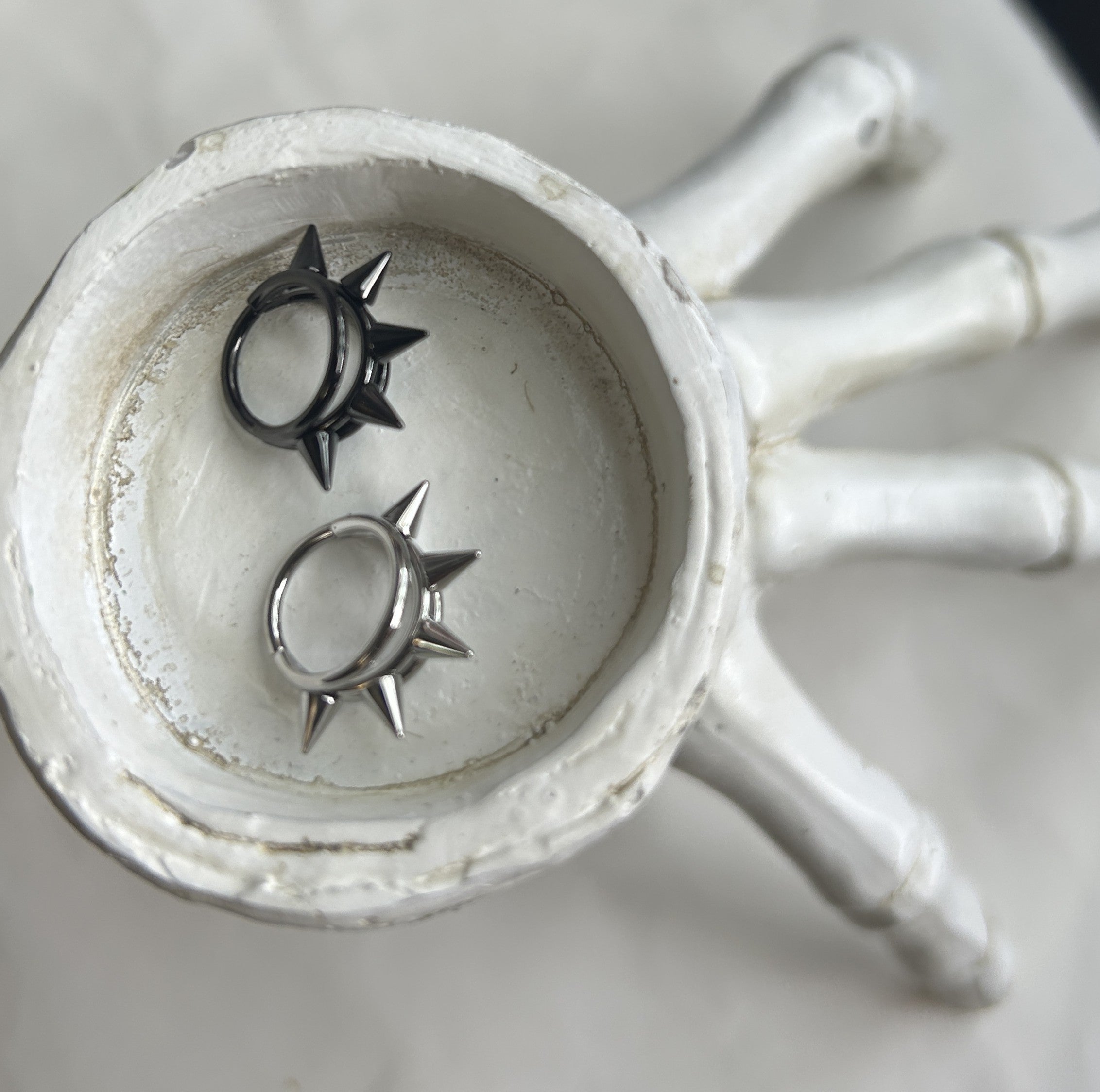 Titanium Triple Spiked Clicker Hoop
