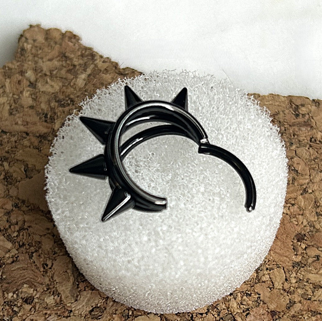 Titanium Triple Spiked Clicker Hoop