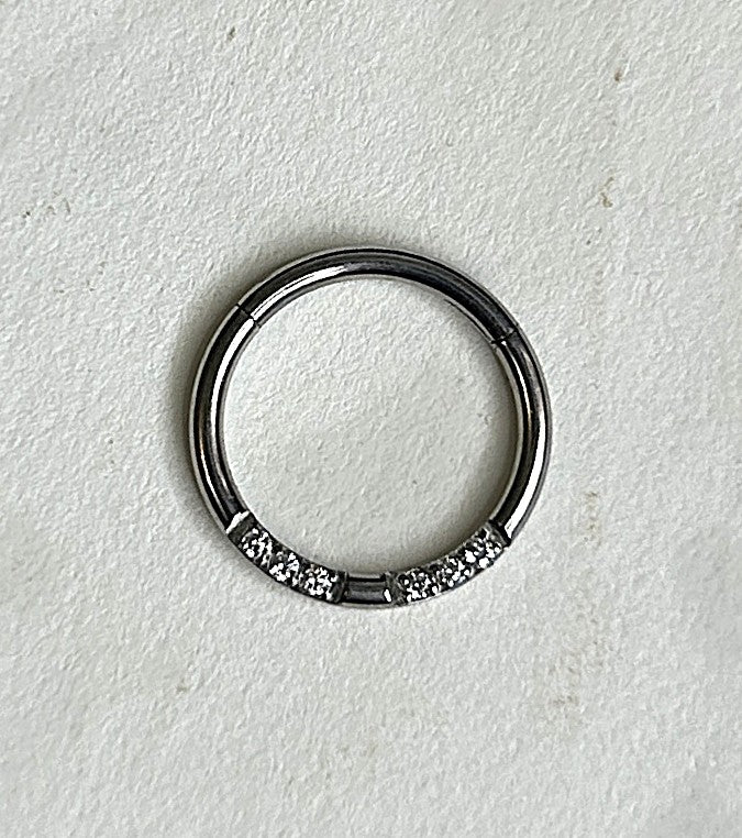 Steel  Space Gems Clicker Hoop