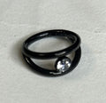 Steel Double Hoop Gem Clicker